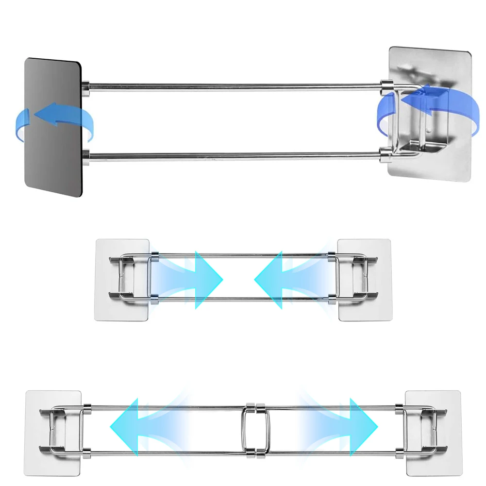Rod for Corner Shelves in Camper Adjustable Rust Proof Bathroom Shelves Organization Rod Stainless Steel RV Bathroom Accessories