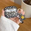 Polka Dots Square Flower Ornament Keychain Cover for Apple AirPods 5