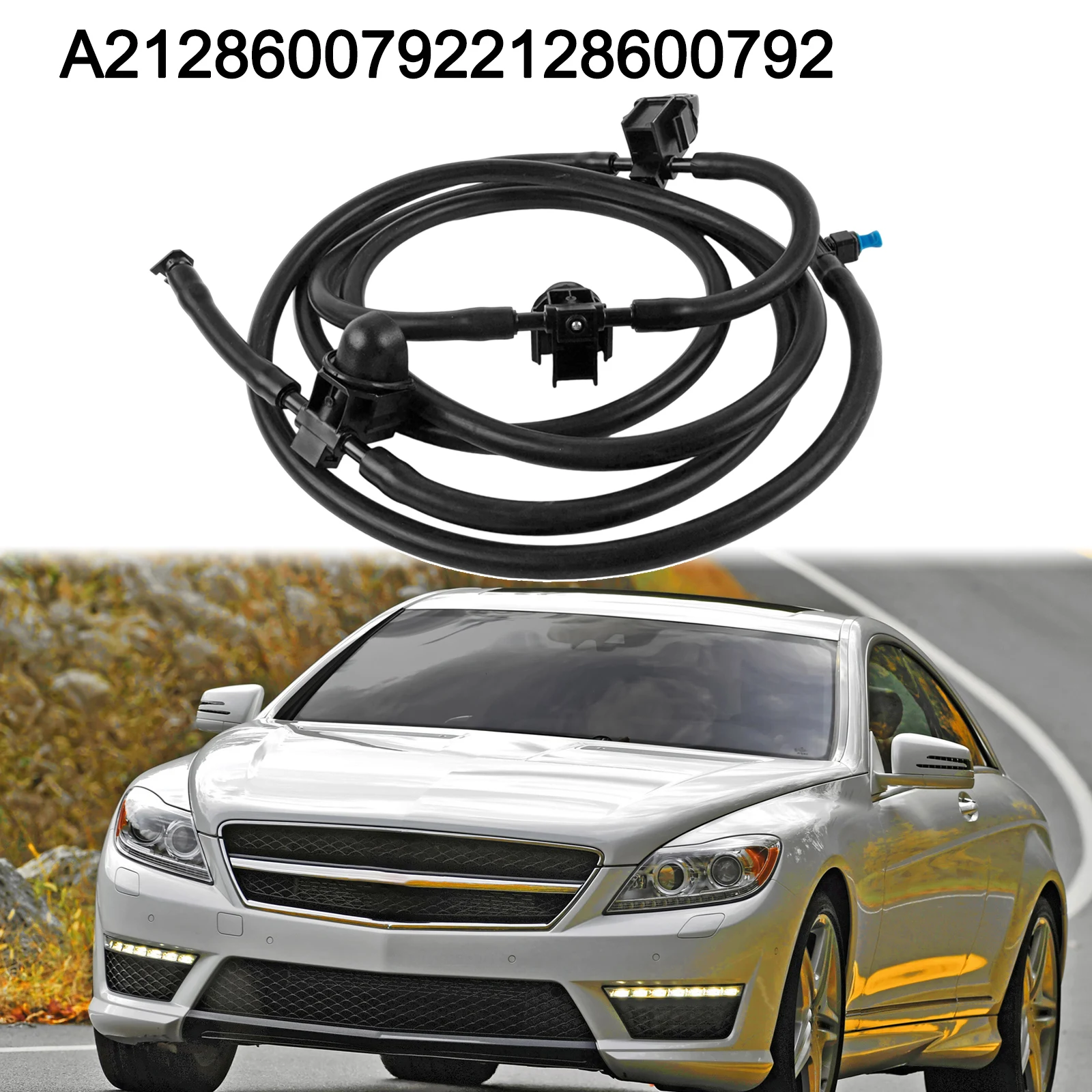 벤츠 E 및 CLS 클래스용 대형 호환형 앞유리 와셔 노즐 호스 (OEM 부품, 2009-2017년식)