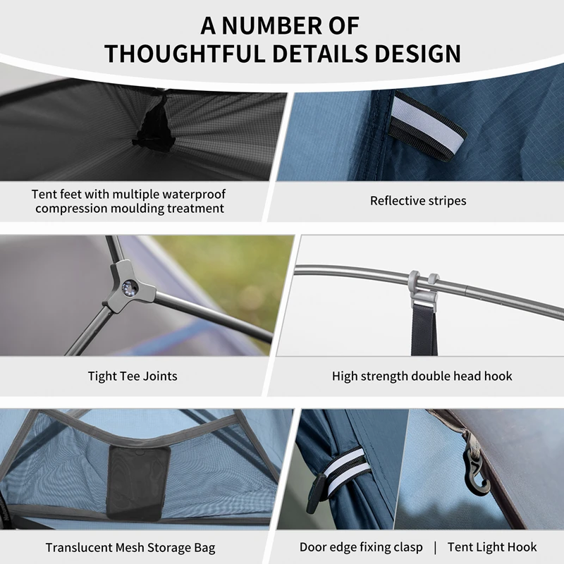Naturehike Camping Tent Ultralight Portable Cloud Up Upgrade 1 Person Shelter Tent Folding Backpack Waterproof Travel Beach