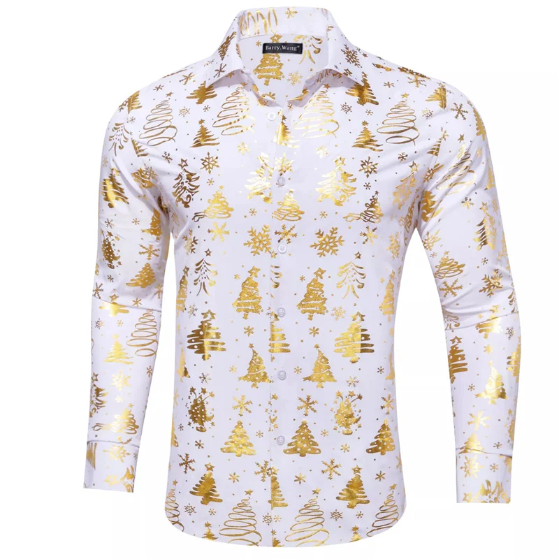 chinese dress ladies Nutcracker Christmas Long Sleeve Men Button Up Shirt, Xmas Trees Green Casual Buttoned Collared Designer Male Guys Dress Shirt Chest Pocket 2XL main image 0