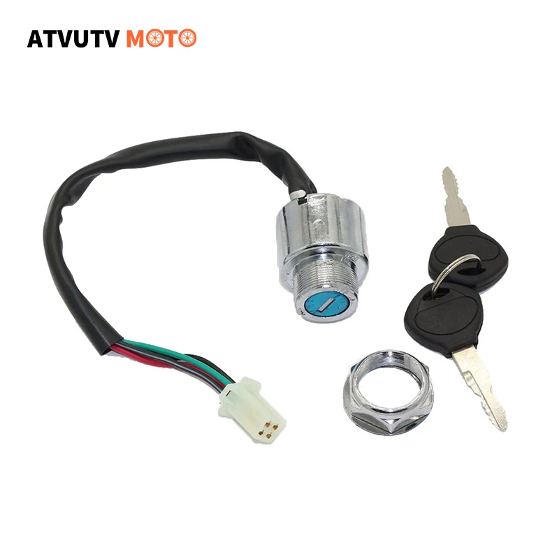 Universal Motorcycle 4 Wire Pin Ignition Key Switch For 50Cc 70Cc 90Cc 110Cc 150Cc 250Ccgo Kart Atv Quad Dirt Bike Scooter