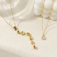 Collier en laiton pour femmes, nouvelle mode, chaîne de câble à maillons couleur or, Long pompon, pendentif en zircone cubique, bijoux de fête, 1 pièce 4
