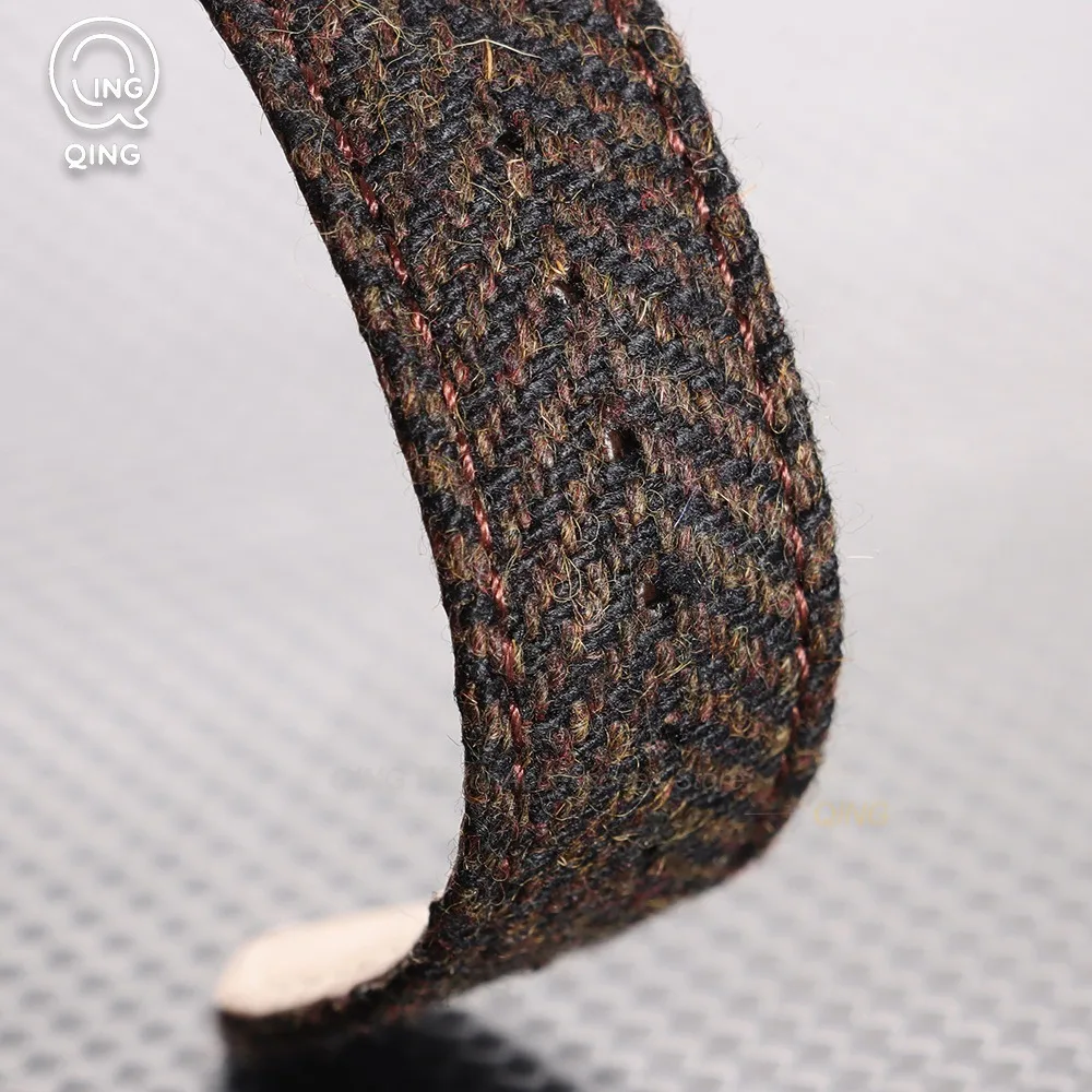 Vintage Tweed Weave Quick Release Nylon Leather Watchband Strap in Multiple Sizes