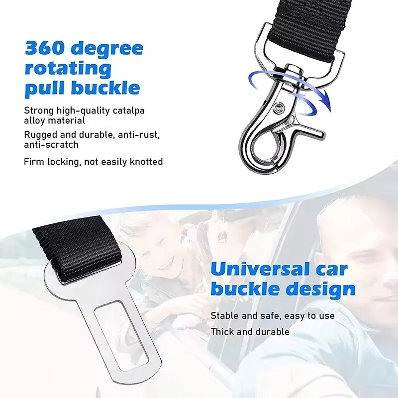 Nylon Dog Seat Belt Adjustable Reflective Durable Car Safety Rope