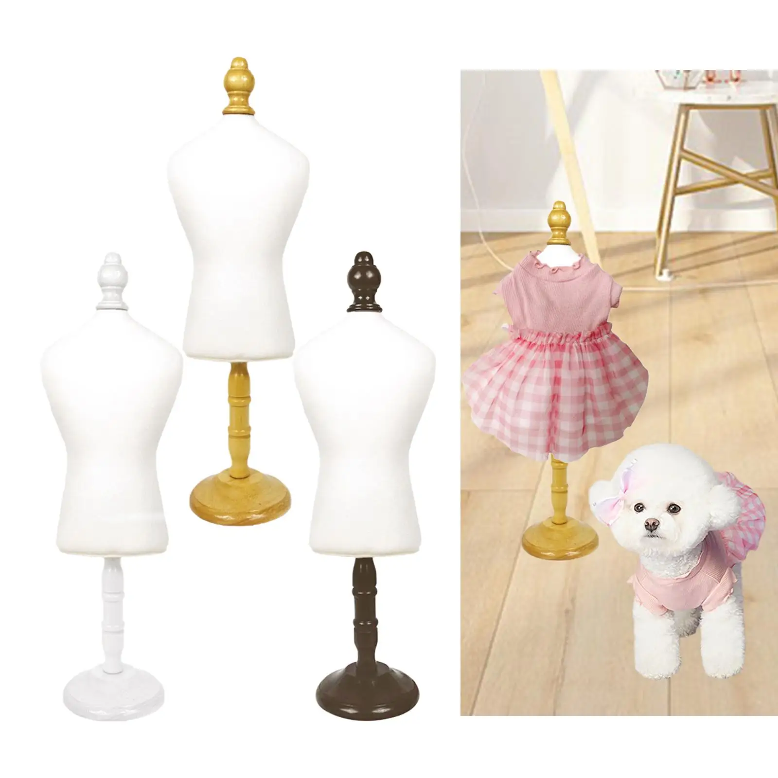 Fashion Dog Dress Form Mannequin Display Stand Rack Doll Model Rack for Pet Clothes Miniature Sewing Dress Doll Clothes