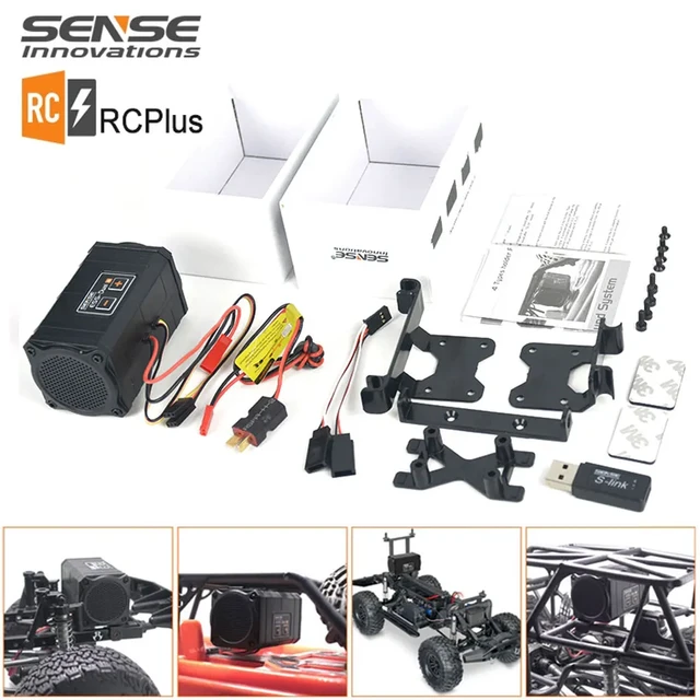 PYFORE Motor Sound Simulator Für RC Autos - Dual+ Sound System Für Axial SCX10 & Traxxas TRX4