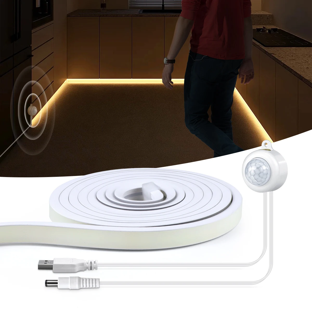 Neonst reifen LED-Leuchten für Raum bewegungs sensor Cob LED-Streifen Licht  DC5V USB-betriebene Küche Schrank Nacht lampe Schlafzimmer Dekoration -  AliExpress