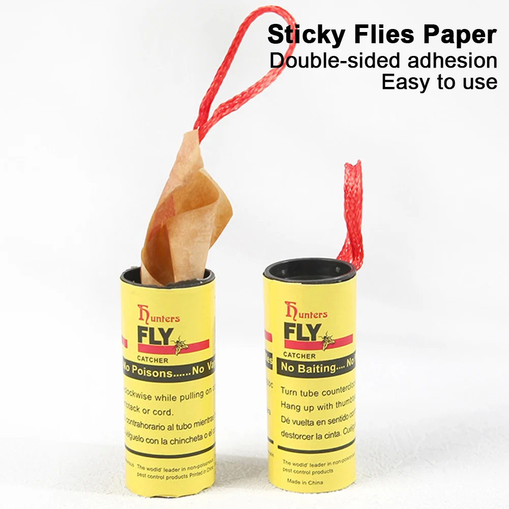 Attrape Mouche Papier, Mouche Rouleaux de Papier, Moustiques Catcher Ruban  pour Les Insectes Volants Intérieurs et extérieurs