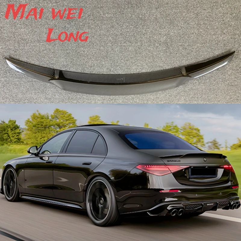 

BBS стиль для Mercedes-Benz Новый S-class W223 S480 S500 S680 2021 + Автомобильный багажник губа крыло спойлер из углеродного волокна