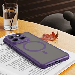 Magnetic Luxury Armor Shockproof Matte Translucent Phone Case - Moto Edge X70 Air (PURPLE)
