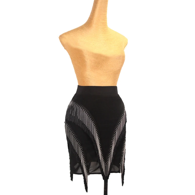 

Women Latin Dance Skirts Chacha Rumba Tango Dress Practice Clothes Sexy Tassels Skirts Female Adult Latin Dance Clothes DQL8718
