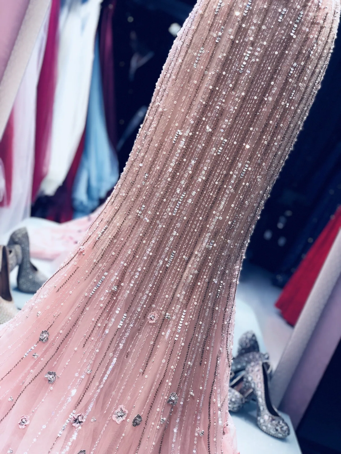 black evening dresses Light Pink Beads Mermaid Evening Dress Long 2021 V Neck Floor Length Evening Prom Party Gowns for Women evening wear