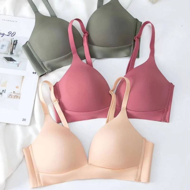 Seamless Push-Up Bras Set - Glossy Non-Wire Bralette Lingerie S-XXL