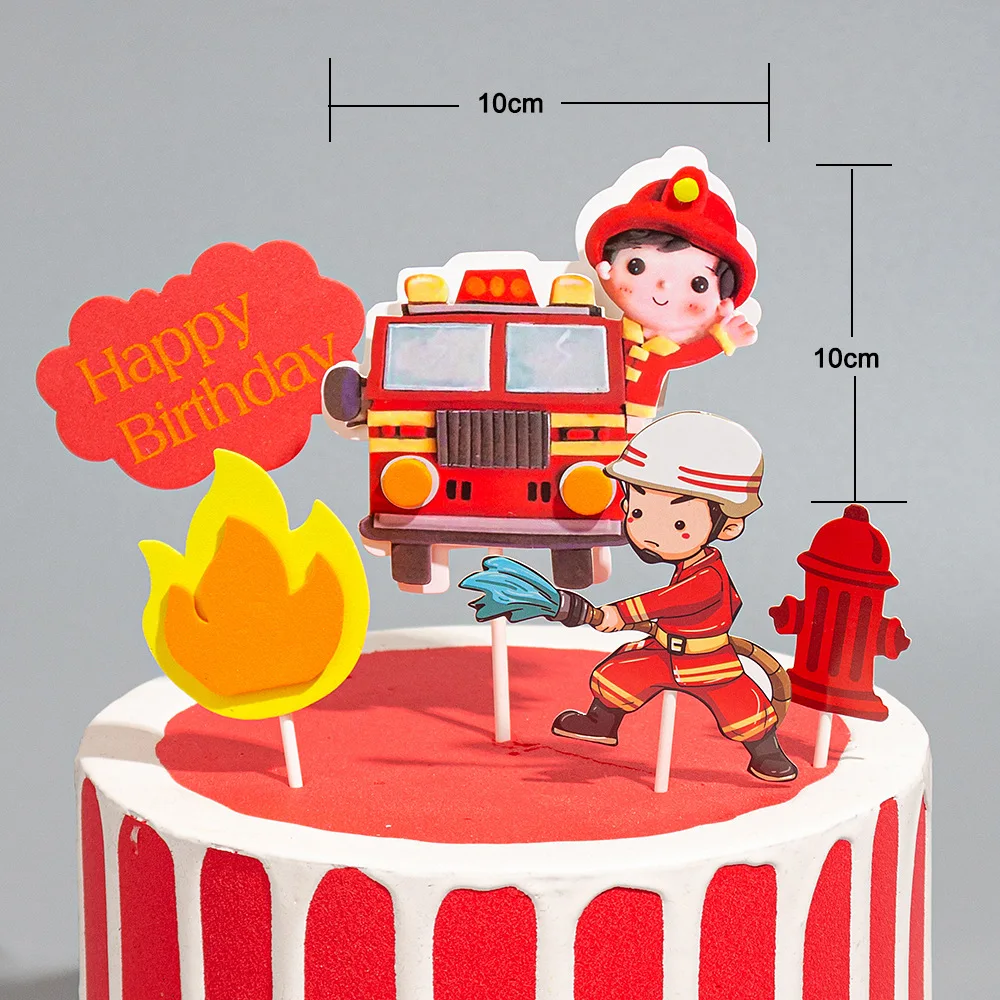 Happy Birthday Cake Toppers Motorcycle Topper Kids Girls Car Watch Cigarette Cake Flags Wedding Bride Party Baking DIY Decor
