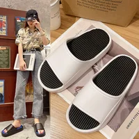 Summer Fashion Couple Slippers 4CM Thick Platform Slippers Men Beach Comfortable Soft Bottom Non-slip Color Women Slides Shoes 2