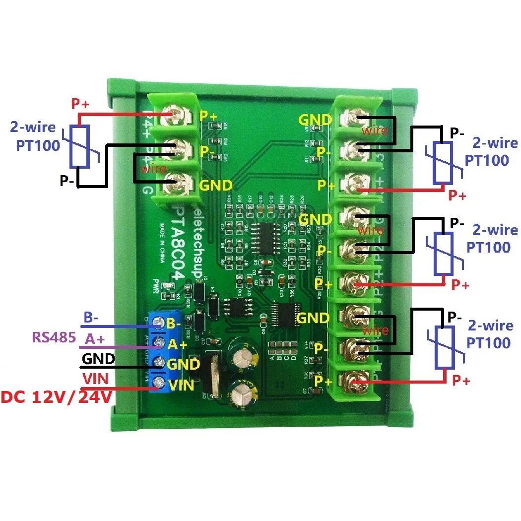 4ch 500 Celsius Pt100 Thermocouple Rtd Emperature Sensor, 41% OFF