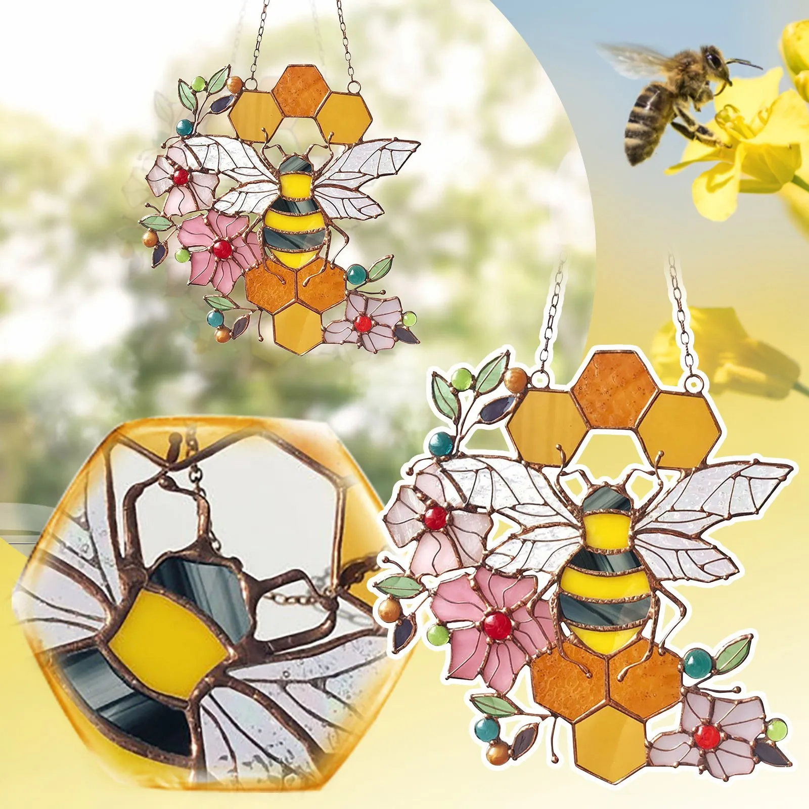 Honeycomb and Bee Wall Mounted Thermometer | 35123