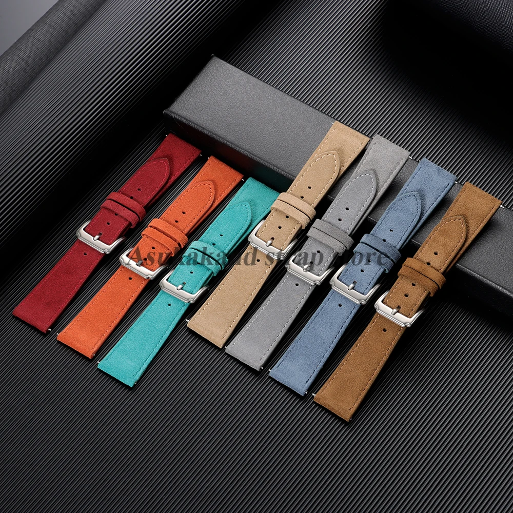 Vintage Suede Leather Cowhide Watch Strap - Versatile Sport Bracelet