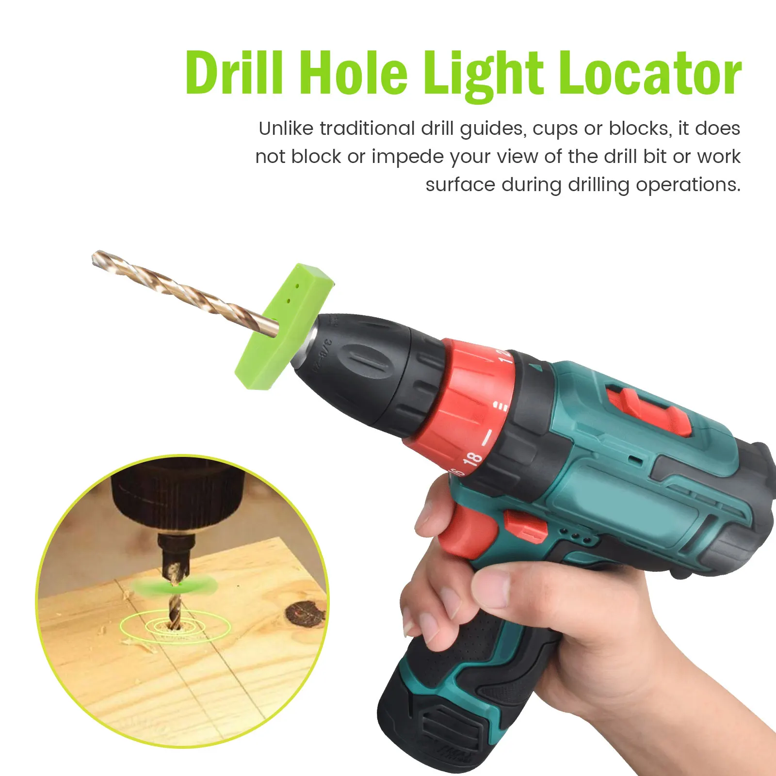 Drill Hole Positioner Drill Guide Light Locator Plastic Straight Hole ...