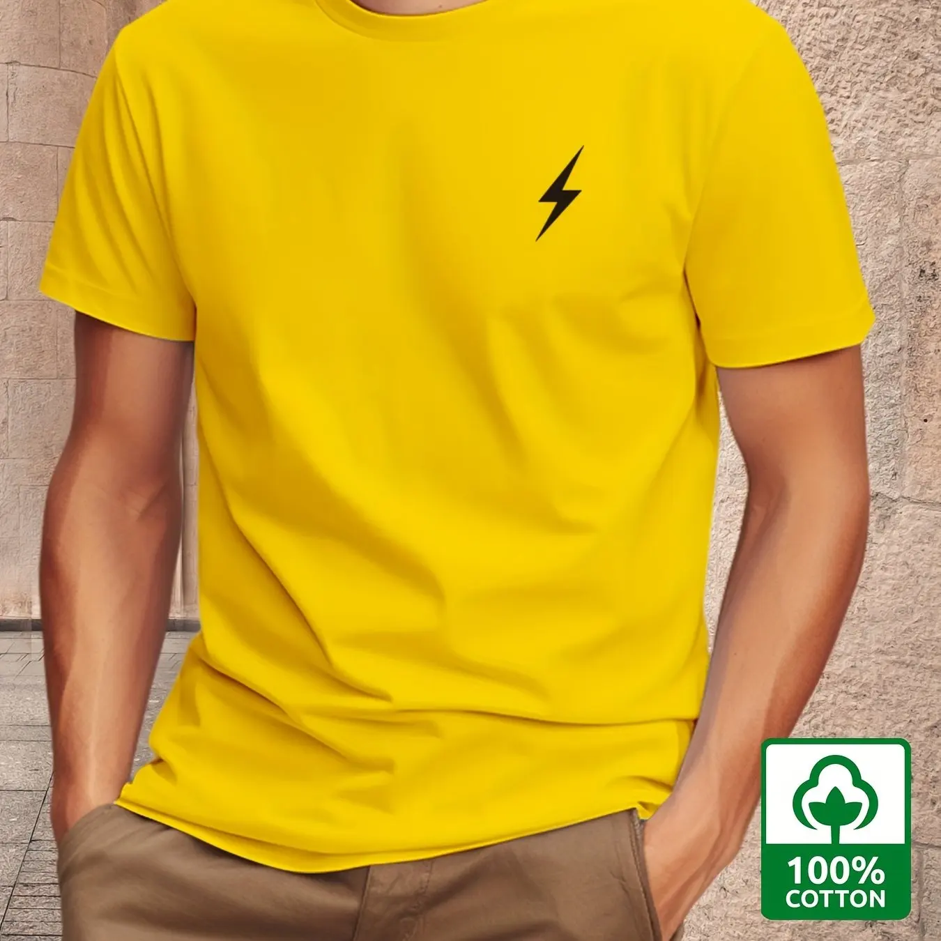 تي شيرت رجالي صيفي 100% من القطن الخالص كاجوال فضف...