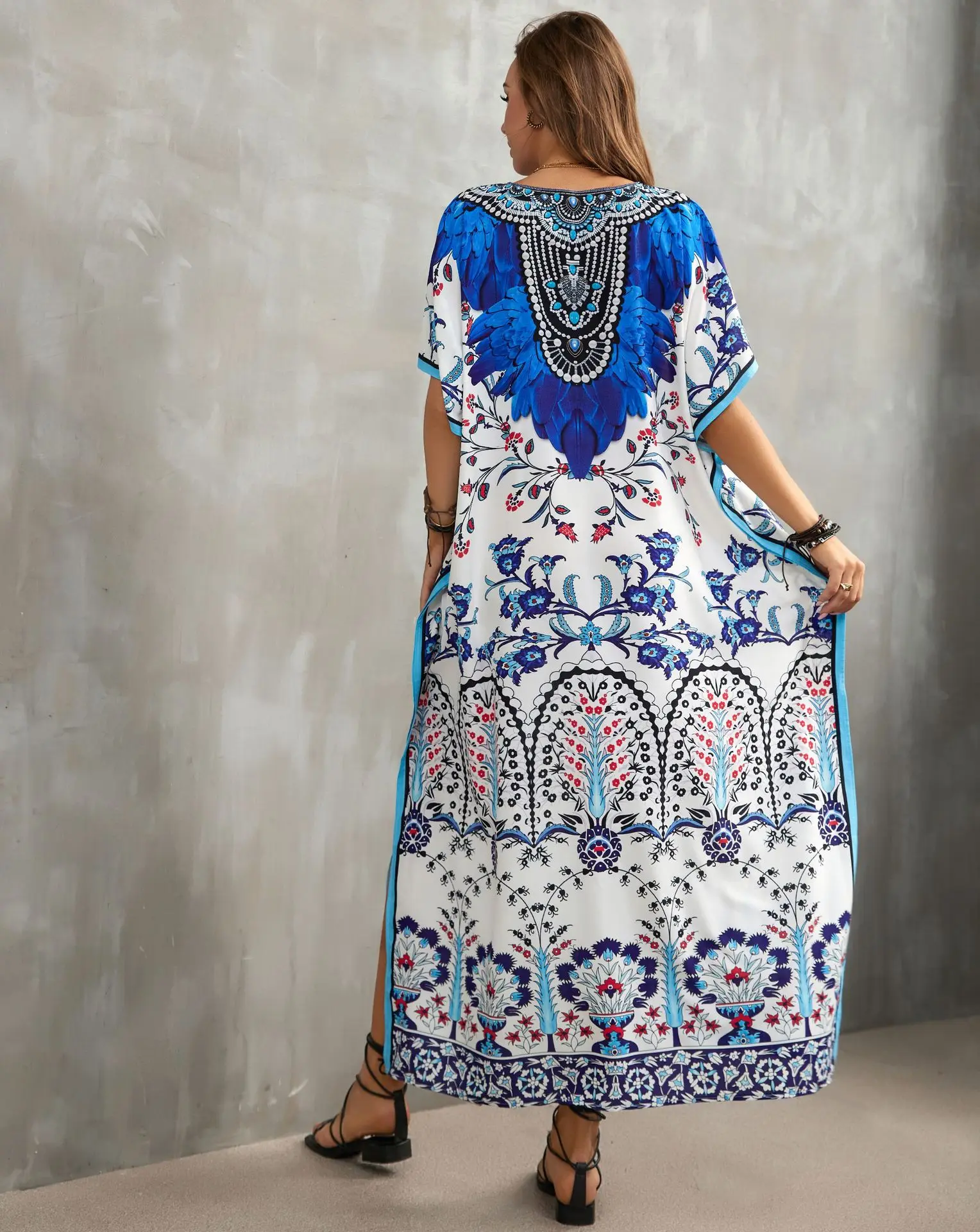 Women's Clothing Kaftan Dresses for Women Plus Size Bathing Suit Cover up Caftan Maxi Beach Dresses 6