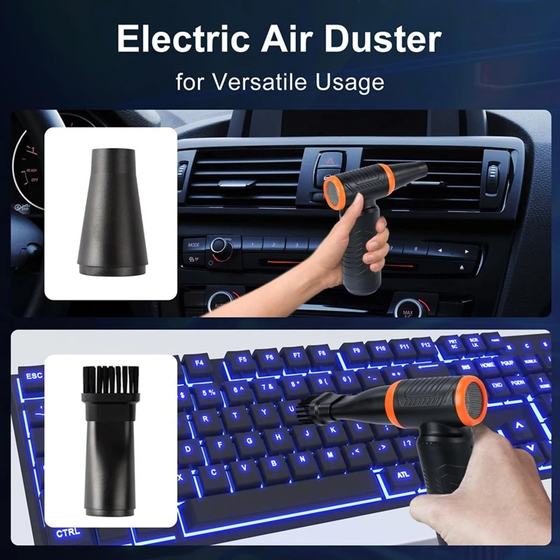 A59Z-Compressed Air Duster,300000RPM Powerful Electric Air Duster,No Canned Duster-Replace Compressed Air,For Car,Home