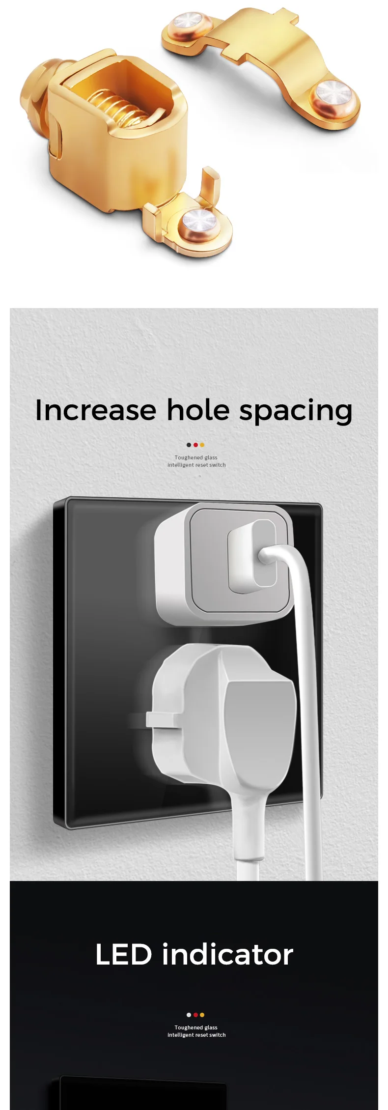 LED indicator colours of wall light switch