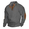 Men's Sweatshirt Long-sleeved Stand-up Collar Jacquard Knitted Casual Street Fashion Button Y2k Pullover Hoodies 5