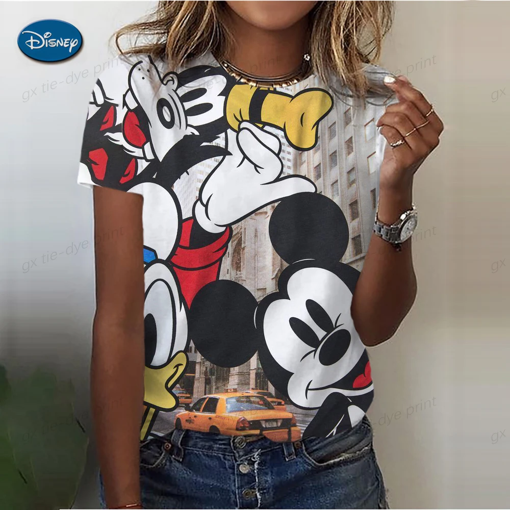 

New Disney Kawaii Minnie Mouse And Goofy Women'S T-Shirt Fashion Christmas T-Shirt Happy Holiday Party T-Shirt New Year T-Shirt