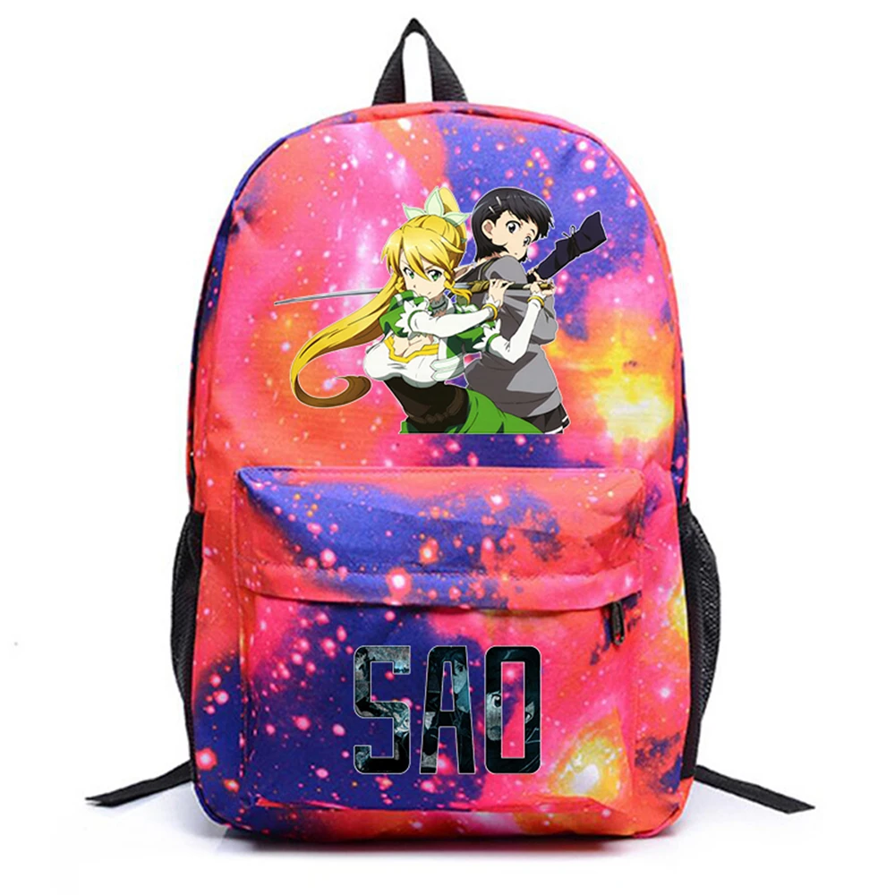 

Sword Art Online Canvas Anime Starry Sky Backpack Zipper Student Schoolbag Teenager Casual Knapsack Travel Laptop Bag Unisex
