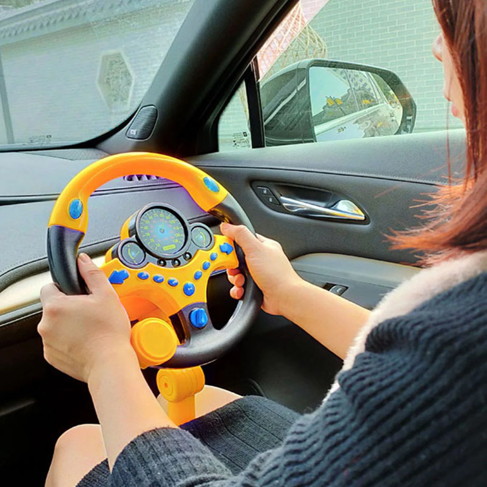 Electric Simulated Driving Steering Wheel Interactive Toys Copilot Toy Electric Toys W/Light Music Sounding Toy Kids Baby Gifts 2