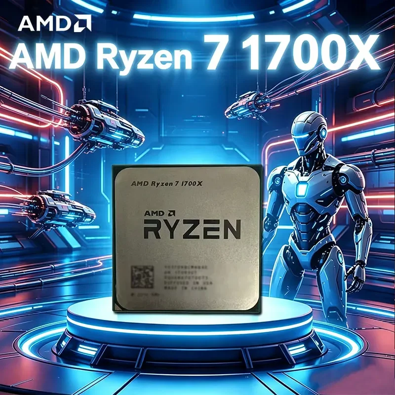 AMD 라이젠 7 1700X R7 1700X 3.4GHz 8코어 CPU 프로세서 YD170XBCM88AE 소켓 AM4 (분리형)