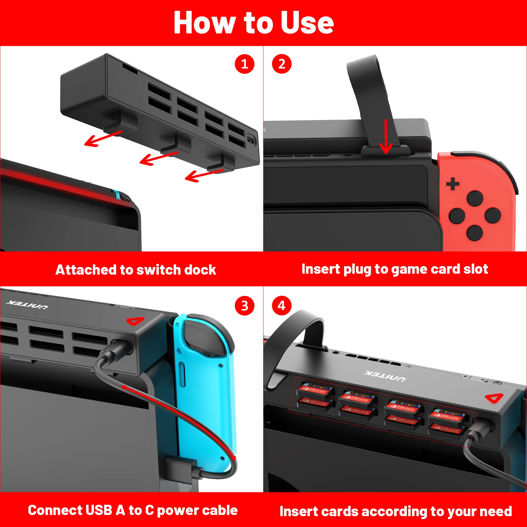 Unitek Power Button On Switch Dock Unitek D1100B For Nintendo