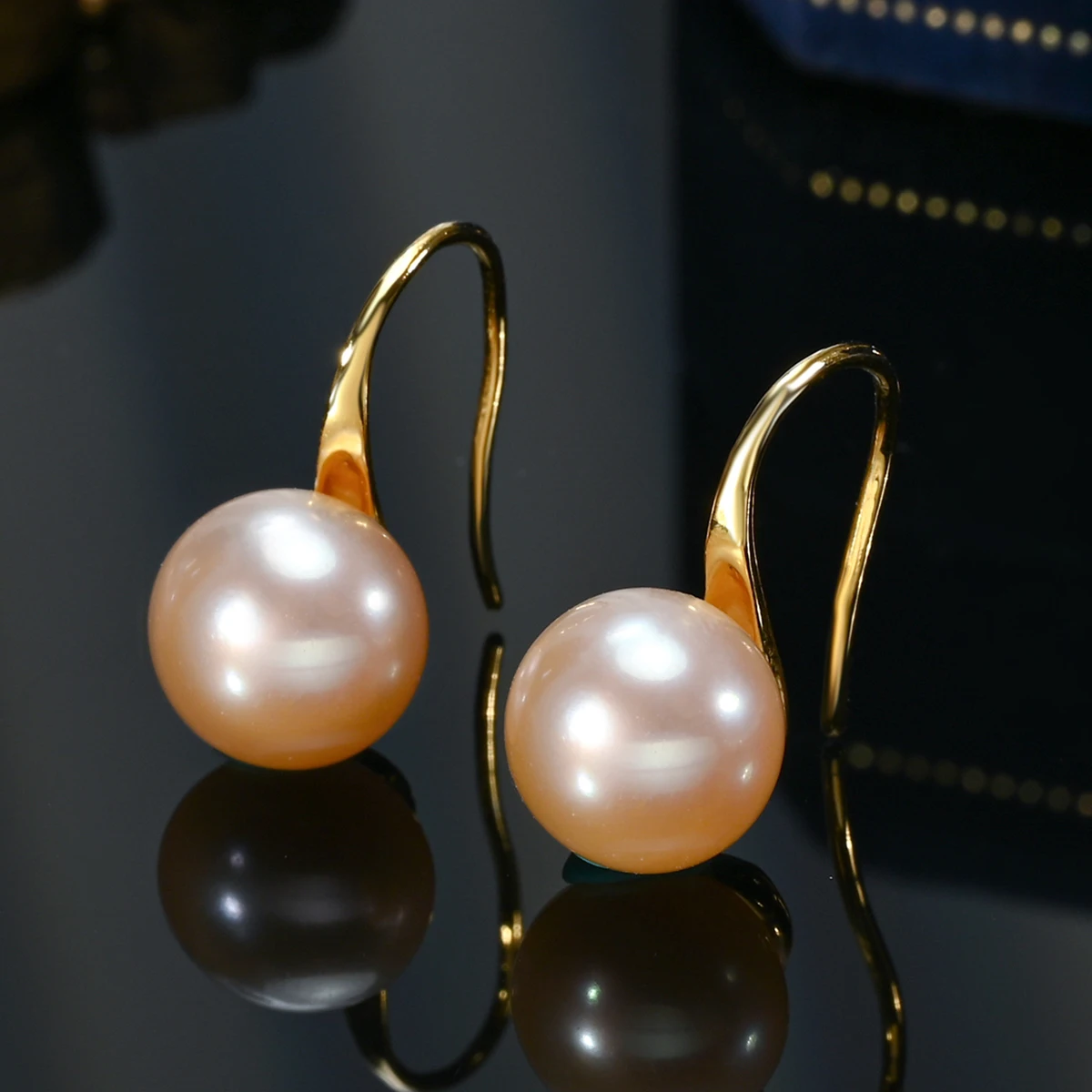 French Flat Round Steamed Bread Pearl Big Ear Female Earrings