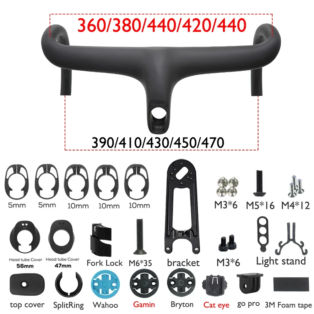 3D ULTRA Full Carbon Road Bike Handlebar Internal Cable