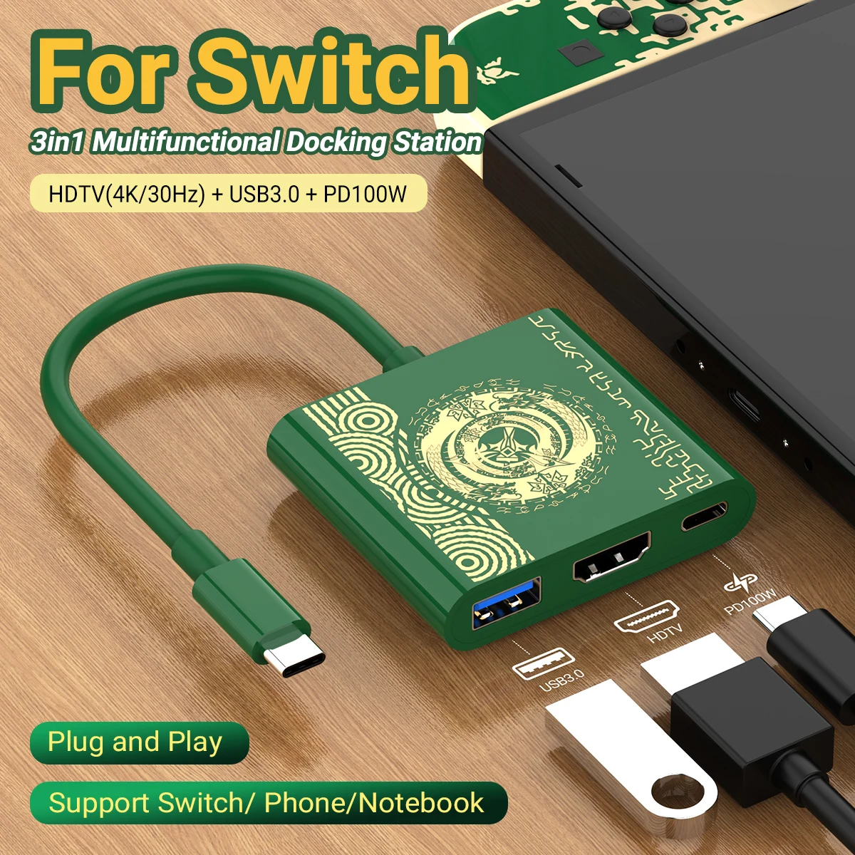 ตัวเลือกสินค้า ฮับ USB-C 3 in 1 ชาร์จเร็ว 4K สำหรับมืออาชีพ