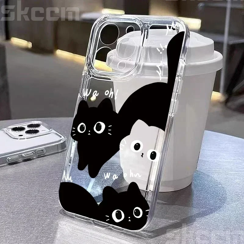 Cute Cartoon Animal Cat Soft Clear Phone Case Cover