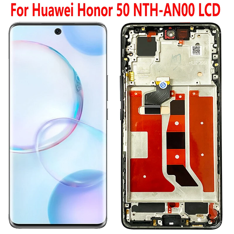 Oled Per Honor 50 Schermo Lcd Con Cornice 6.57 "Honor 50 Nth-An00 Nth-Nx9 Display Touch Panel Screen Parti Lcd