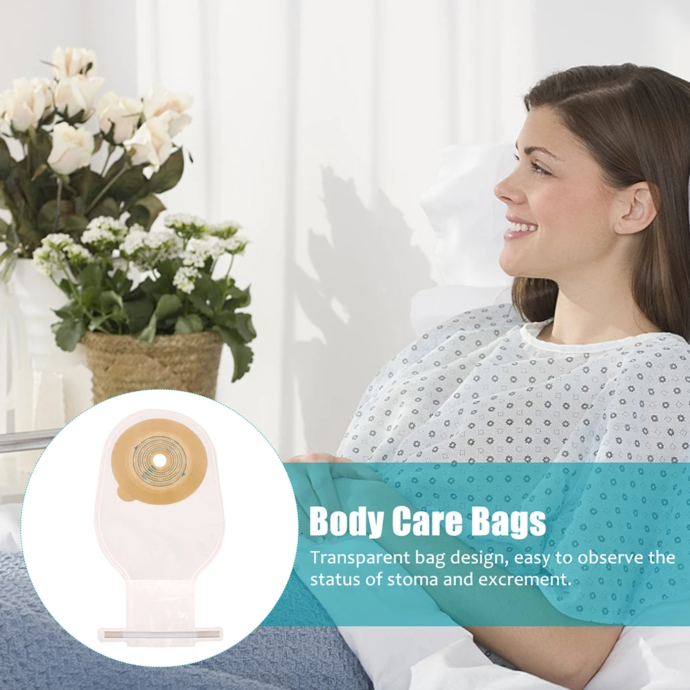 Disposable Ostomy Bags Skin Stoma Rings Leakproof Barriers Nonwoven Lining Safe Daily Use Fits Stoma Sizes Women Men 5pcs