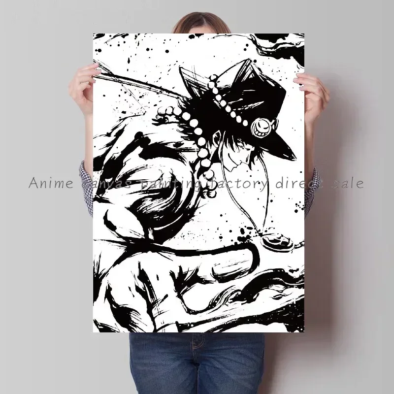 Classic Anime One Piece Luffy Zoro Poster Canvas Painting Ink High