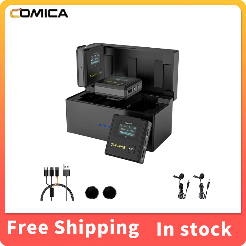 

Беспроводной микрофон 7RYMS iRay DW30 2,4G для мобильных цифровых зеркальных камер Canon Nikon Sony, Поддержка бортовой записи, с зарядным устройством