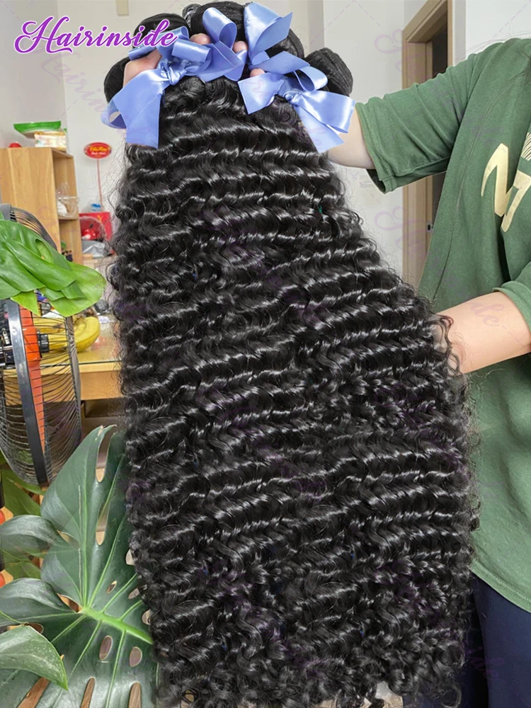 30 Inch Brazilian Curly Bundles Human Hair Extensions Sew Original 10A Loose Deep Wave Bundles Double Weft Raw Hair Weaving