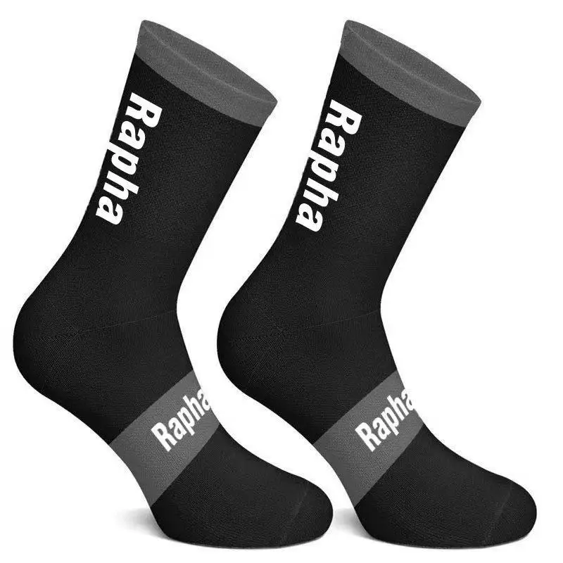 

2023 Raph Socks New 4 Color Stripe Cycling Men and Women Wearproof Road Bike Compression Socks Black