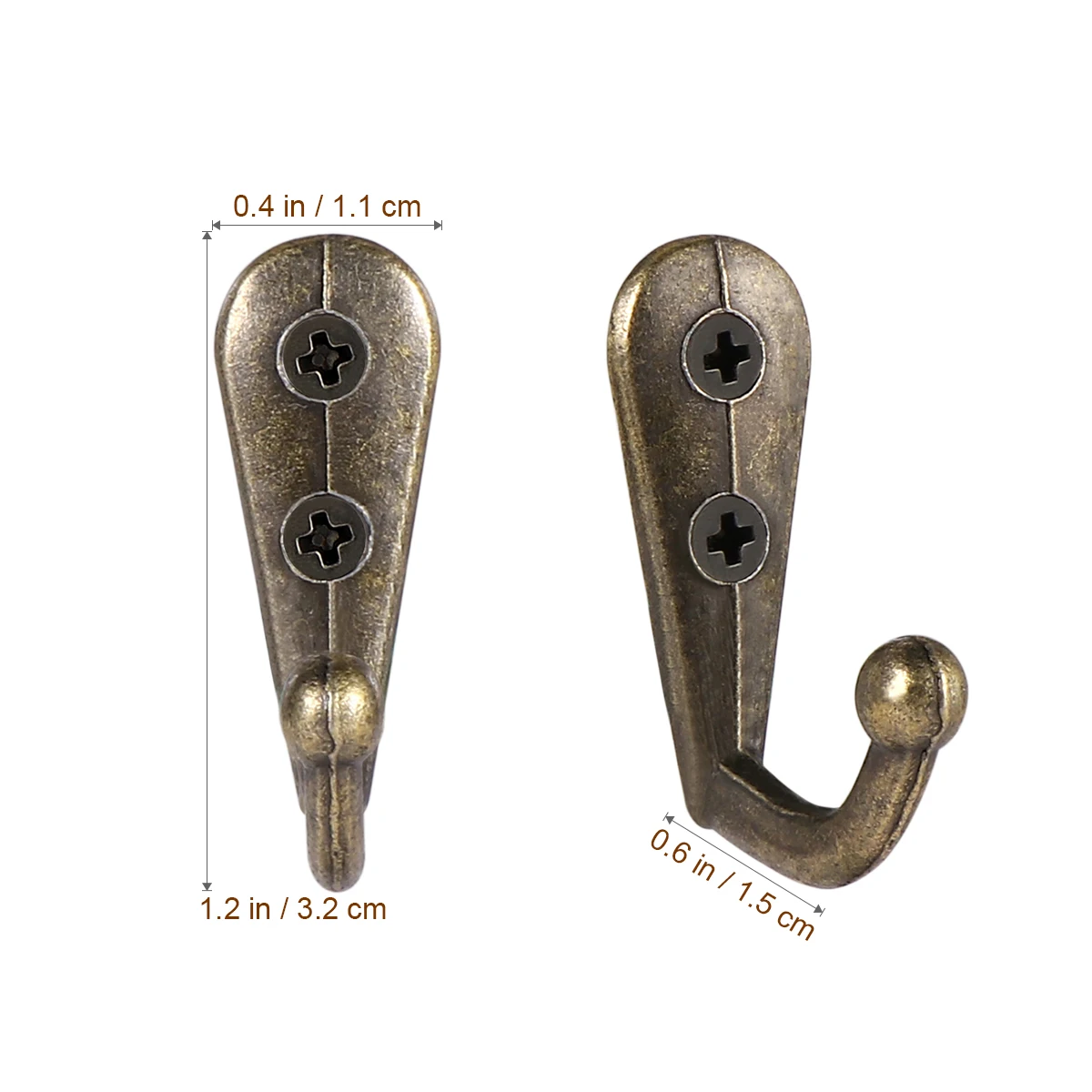Bronze Coat Hangers Clothes Rack Zinc Alloy Wall Hanger Hat Coat Hangers Duty Wall Mounted Hanger European Style Bronze 10pcs