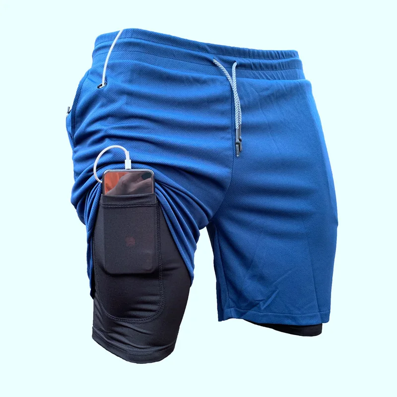 3XL Mens Running Shorts 2 iN 1 Sport Shorts Summer Fitness