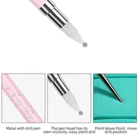 1Pcs Metal Dual Heads  Dotting Pen Nail Brush Rhinestones Crystal Picking Nail Studs Dotter DIY Point Drill Nail Tools 2