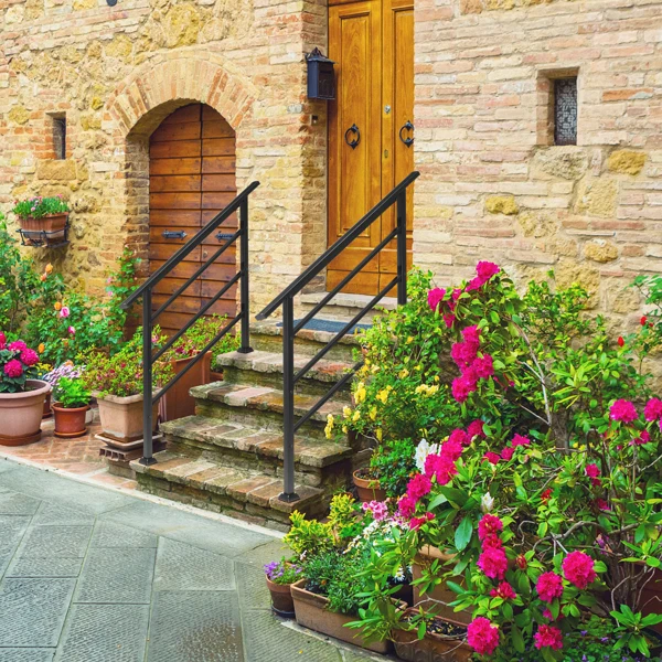 哑光黑色 1-4阶 可调节  直扶手 庭院楼梯扶手-22