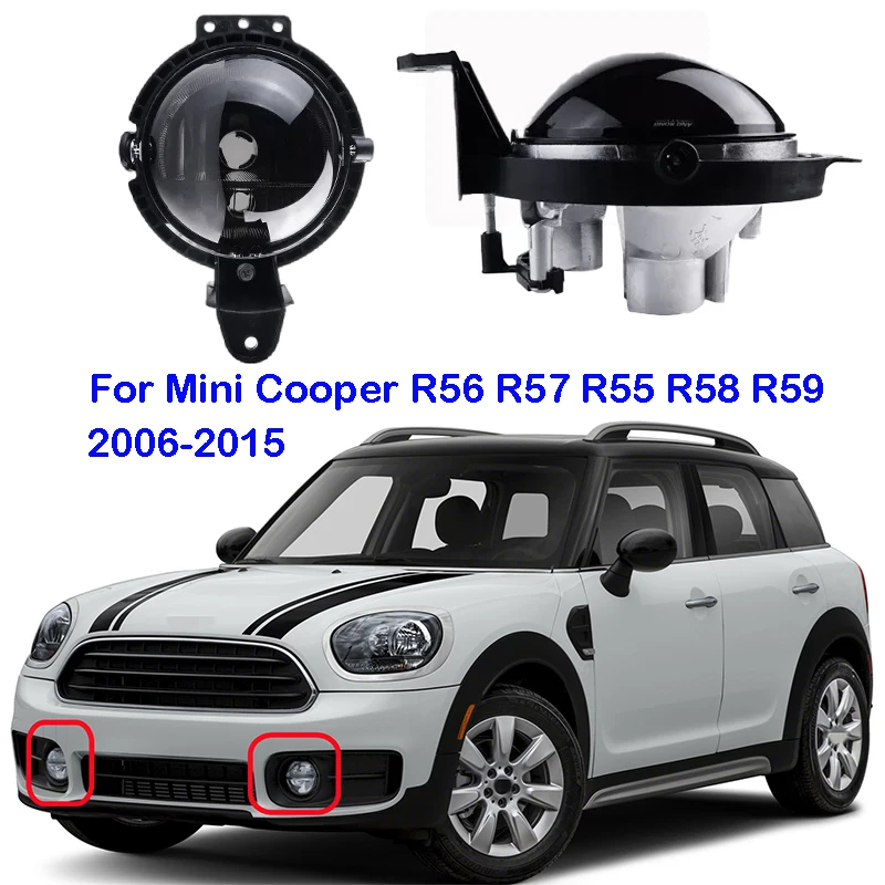 

For BMW Mini Cooper R55 R56 R57 R58 R59 Car Front Bumper Fog Light With Bulb Fog Bumper Light hood