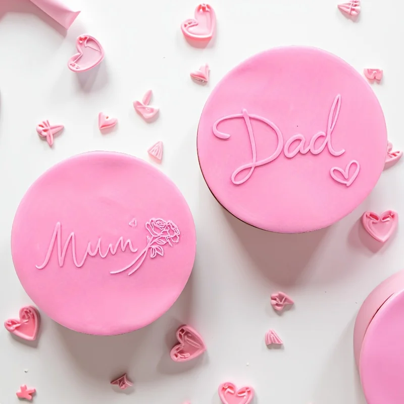 Floral Heart Acrylic Cookie Embosser and Fondant Stamp